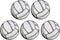 Car Magnet Sports Athlete Volleyball Magnetic Decal for School Lockers or Fridge, 3 3/4 Inch, Set of 5 (Grey)