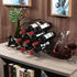 PAG 7 Bottles Freestanding Countertop Wine Rack, Black Metal Small Table Top Drink Organizer