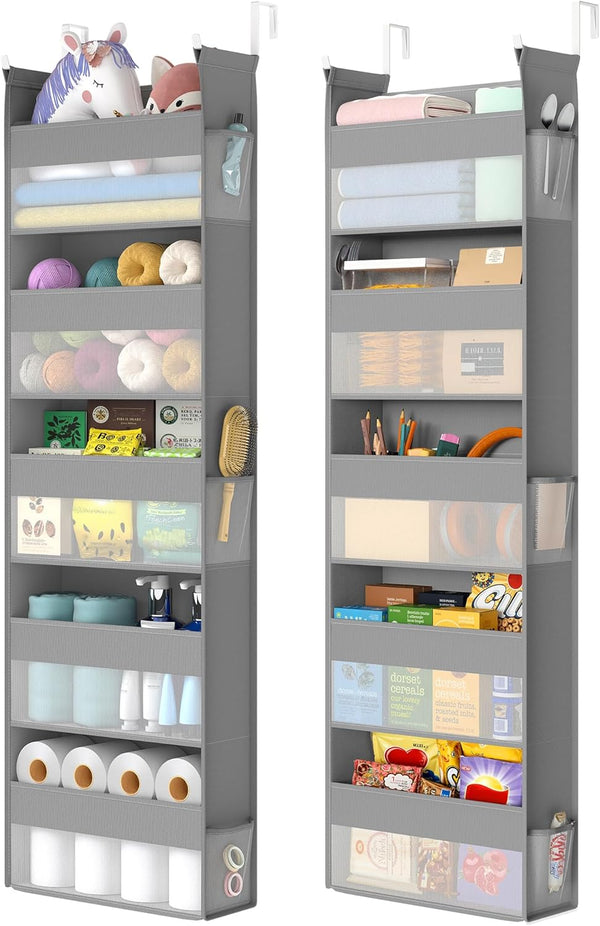 SONGMICS Over The Door Organizers, Set of 2 Hanging Door Organizers with