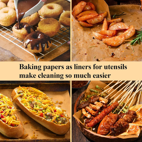 100PCS Unbleached Parchment Paper - 9x13 Inch Precut Baking Sheets for Air Fryer, Toaster Oven, Cookie Sheet, Baking Pan