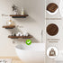 16 inch Danpoo Solid Walnut Floating Shelf - Large, Heavy Duty Wall Shelf for Kitchen, Living Room, Bathroom, Built