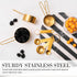 STYLED SETTINGS 8-Piece Gold Measuring Cups and Spoons Set, Stackable Brass Kitchen Accessories for Baking