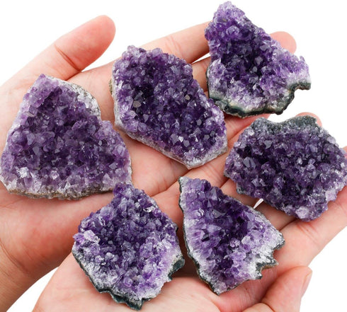 rockcloud Natural Purple Amethyst Quartz Crystal Cluster, Geode Druzy Home Decoration Gemstone Specimen