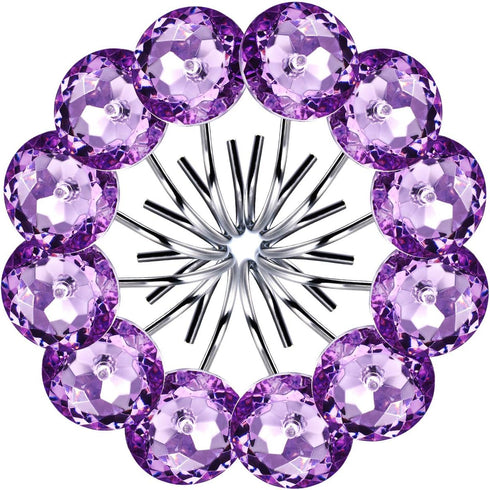 iiEASEST Quality Acrylic Decorative Shower Curtain Hooks Rings, Set of 12 (Purple)