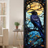 Window Privacy Film, Crow Stained Glass Window Film, Frosted Glass Cling, Heat Blocking Static Cling, 17.7"x39.5"
