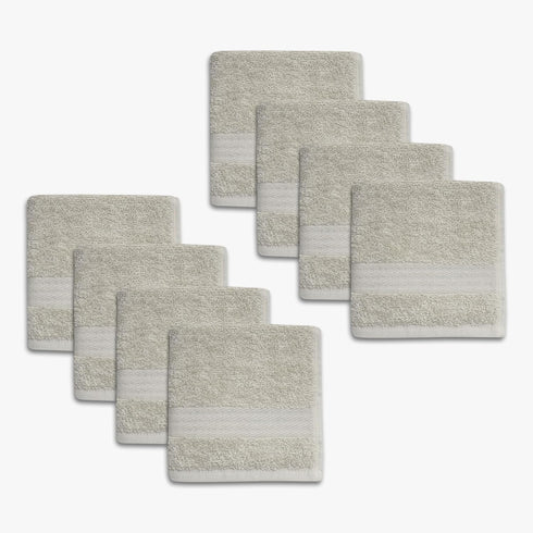 1888 Mills 8 Pack Premium Washcloth Set, True Classics Premium Cotton Blend,