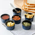 Ceramic 4 oz Ramekins, Tikooere Small Souffle Dishes Set of 6, Mini Baking Bowls for Dipping Sauce, Blue