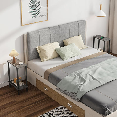 TB01BY062 TUTOTAK Small Side Table, Narrow End Table, Skinny Sofa Table, Slim Nightstand, Couch Table, Living Room, Bed
