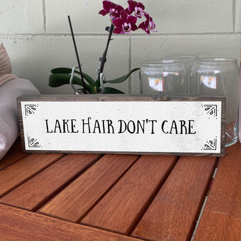 Lake Wood Signs, Medium - Wood And Metal, Lake Hair Don’t Care