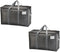 VENO 2 Pack Moving Bags, Heavy Duty Totes with Zipper, Extra Large Storage Boxes for Packaging (Dark Gray)