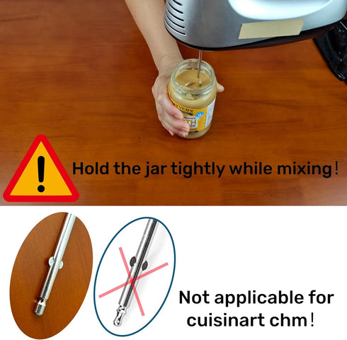 Peanut Butter Stirrer with a Silicone Spatula, Stainless Steel Natural Peanut Butter Stirrer Tool for Hand Mixers