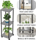 3 HAYOFAMY Tier Tall Plant Stand Indoor with Wheels, Movable Plant Shelf Metal Wood Multiple, Flower Pot Holder