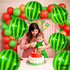 KatchOn Big 22 Inch Watermelon Balloons - Pack of 6, 4D Round Watermelon Mylar Balloon for Summer Party Decorations