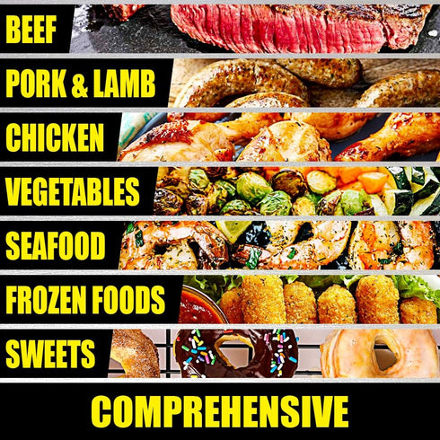 Air Fryer Cooking Times Magnetic Cheat Sheet, Extra Large 11” x 8.5” Quick Reference Guide for Airfry Foods