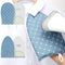 2 Pieces Gloves for Steamer, Waterproof Anti Steam Mitt with Finger Loop for Heat Resistant Ironing Board (Blue, Plaid)