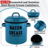 42oz YOKODU Bacon Grease Container with Strainer,Enamel Ceramic Bacon Fat Can for Kitchen Cooking Grease Saver Keeper