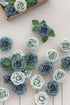 Ling's Moment 50Pcs Artificial Flowers, Dusty Blue & Navy Roses with Stems for Wedding Bouquets & Decor