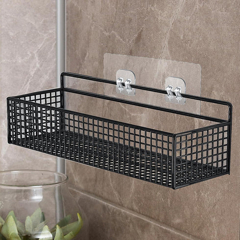 4 Pack Strong Shower Caddy Adhesive Hooks, Waterproof No Drilling Hanging Hooks for Bathroom Storage (Double Hook,