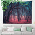 Shrahala Red Nature Stranger Wall Tapestry, Large Green Forest Moonlight Landscape, 59.1 x 82.7 in, Polyester Fiber