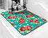 Coffee Bar Mat Accessories for Countertop, Pioneer Flower Rubber Backed Dish Drying Mats, 20x12in, Fit Under Coffee