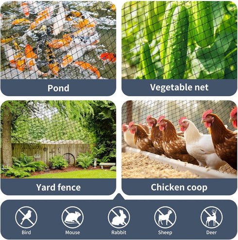 Netting,7.5ft 65ft Garden x Black Bird Netting Heavy Duty,Rabbit,Squirrels,Anti Birds,Larger