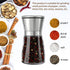 Herda 304 Brushed Stainless Steel Salt and Pepper Grinder - Adjustable Ceramic Shaker, Tall Glass Mill (2Pcs)