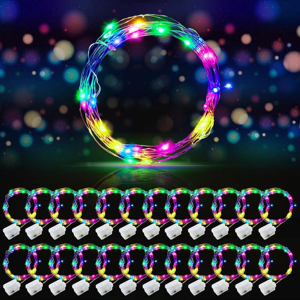 AIKEI 24 Pack LED Fairy Lights Battery Operated, String Lights Waterproof 7