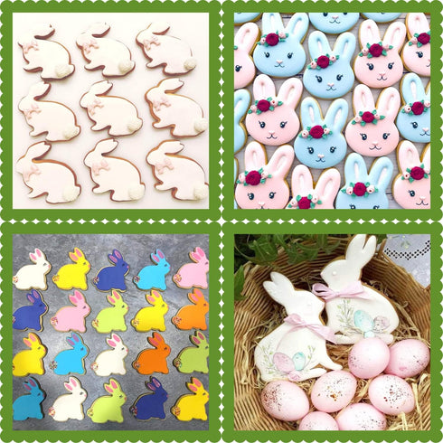 Easter Cookie Cutters Set, 6 Pieces Stainless Steel, Rabbit, Bunny, Carrot, Rabbit Face Shapes Biscuit Cutters