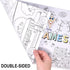 50 11"x 17" 2 Gift Boutique Kids Activity Place Mats Disposable Paper Sided Color Your Own Fun Time Coloring and Puzzle