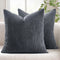 MIULEE Grey Pack of 2 Soft Corduroy Decorative Square Throw Pillow Covers Cushion Cases 18 x 18 Inch for Sofa Bedroom