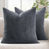 MIULEE Grey Pack of 2 Soft Corduroy Decorative Square Throw Pillow Covers Cushion Cases 18 x 18 Inch for Sofa Bedroom