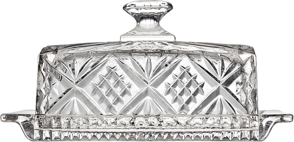 Godinger Butter Dish, Glass Butter Dish With Lid, Butter Holder - Dublin