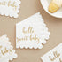 50 Pack White Scalloped Napkins 5x5 Inch with Gold Foil Hello Sweet Baby - Gender Neutral Baby Shower Table Decor for