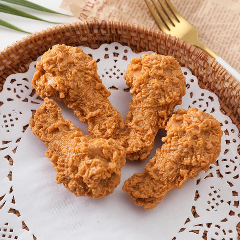 6 PCS Realistic Fake Fried Chicken Drumsticks Lifelike Artificial Food Model Props for Kitchen Decor Party Display