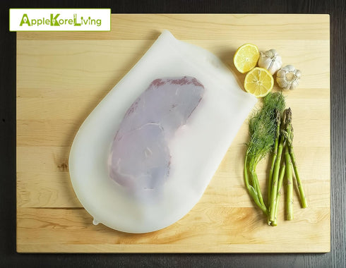 AppleKoreLiving Sous Vide Reusable Silicone Bags | Set of 2 Extra Large BPA Free Bags for Sous Vide Cooking