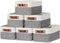 DULLEMELO Small Storage Baskets 6 Pack, Fabric Collapsible Gift Baskets for Home and Office Organizing, White & Grey