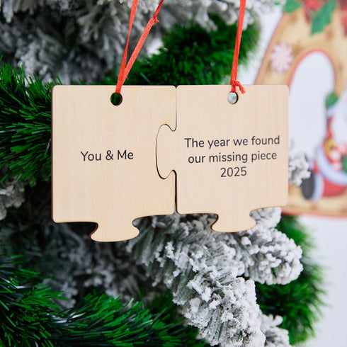 NGHYANNA 2025 NGHYANA Wooden Puzzle Piece Ornament You and Me Keepsake Couples Gift