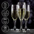 Volarium Champagne Flutes Set of 6, Elegant Crystal Glasses for Sparkling Wine, Perfect for Christmas, Weddings,