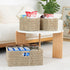 JS HOME Set of 3 Seagrass Wicker Baskets, Large and Small Organizing Baskets with Built-in Handles, Shelf Organizer