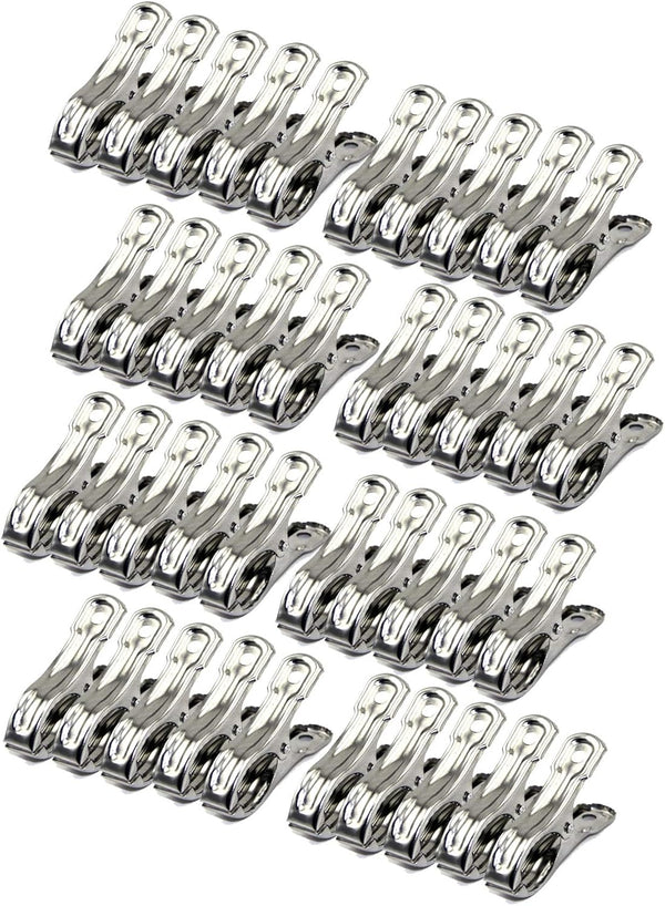 Row Cover Clips, 40 Pack, 2.2 Inch Stainless Steel Clothes Pins for Garden and Beach Towel