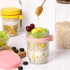 KAIZHOUZHOU 16oz (Pink-2Pcs) Glass Mason Overnight Oats Jars, Cereal, Yogurt, Salad Lunch,Glass Overnight Oats