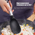 Rice Spoon, Silicone Rice Paddle Nonstick Rice Serving Spoon Stainless Steel Heat-Resistant Pan Cooking Utensil Rice Scoop with Hanging Hole for Rice Mashed Potato