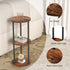 GHIMIGN 11.8'D 3-Tier Round Drink Table - Small Side Table with Wood Legs, End Table for Small Space, Balcony & Office