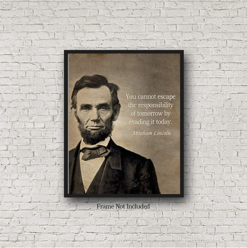 Abraham Lincoln Historic Quote Wall Art Decor, Unframed 16x20 Inch Poster, Motivational Print, Inspirational Gift