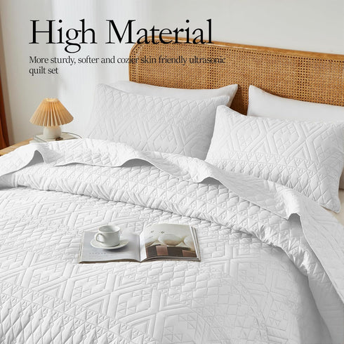 Set,White Set Seasons,2 Piece(1 Quilt,1Pillow akkialla Twin Size Quilt Bedding Lightweight Microfiber Soft
