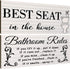 Jetec 2 Pieces Funny Bathroom Pictures Wall Sign Decor, Rustic Toilet Rule Wall Art, Best Seat Wooden Sign