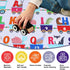 5x7Ft, 5'x7') HiiARug Playroom Rug, Train and Road Kids Play Mat Non-Slip ABC Rug Educational Washable Rugs