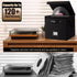 Vinyl Record Storage Box, 13 Inch Linen Fabric Case for LP Album Storage, Stackable & Collapsible for 120+ Records