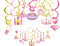 30Ct Princess Hanging Swirl Decorations, Cinderella Party Supplies, Pink Decor for Fairytale Baby Shower