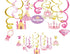 30Ct Princess Hanging Swirl Decorations, Cinderella Party Supplies, Pink Decor for Fairytale Baby Shower